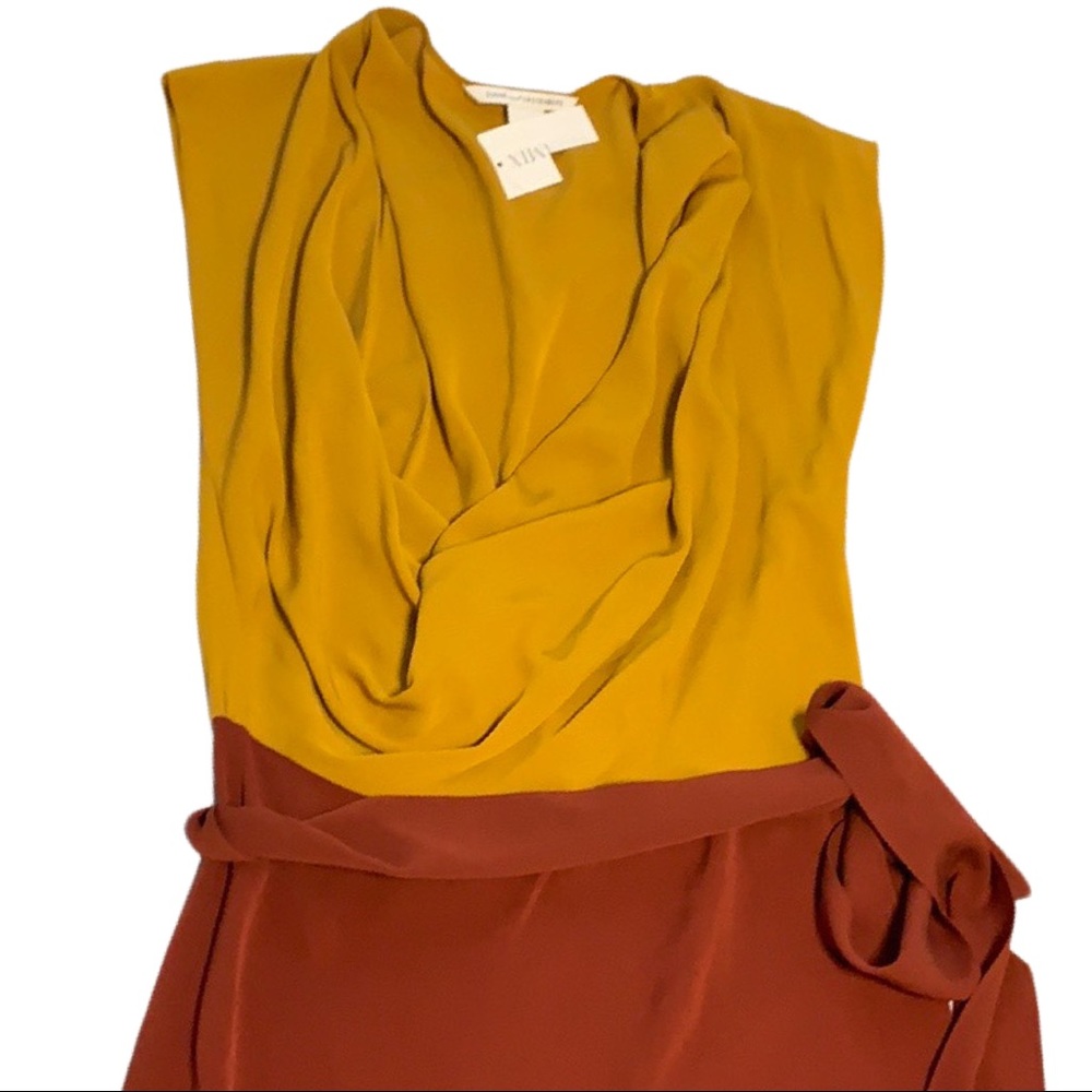 NWOT DVF REARA Silk Colorblock Dress